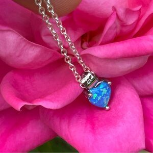 Gorgeous Opal Heart Pendant sterling silver 925
